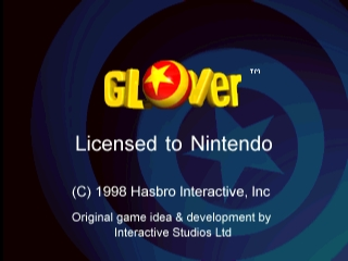 Glover title screen for Nintendo 64